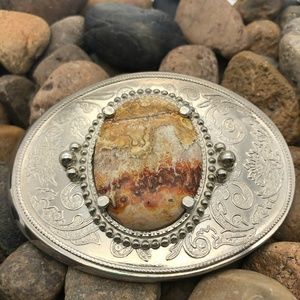 Vintage Belt Buckle with Stone